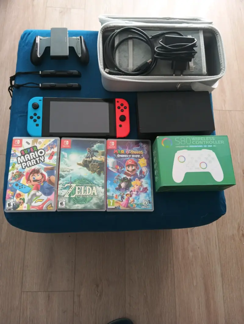 Nintendo Switch con juegos y accesorios