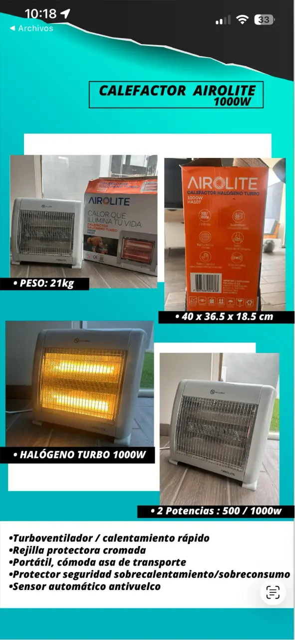 Calefactor eléctrico Airlite - 6