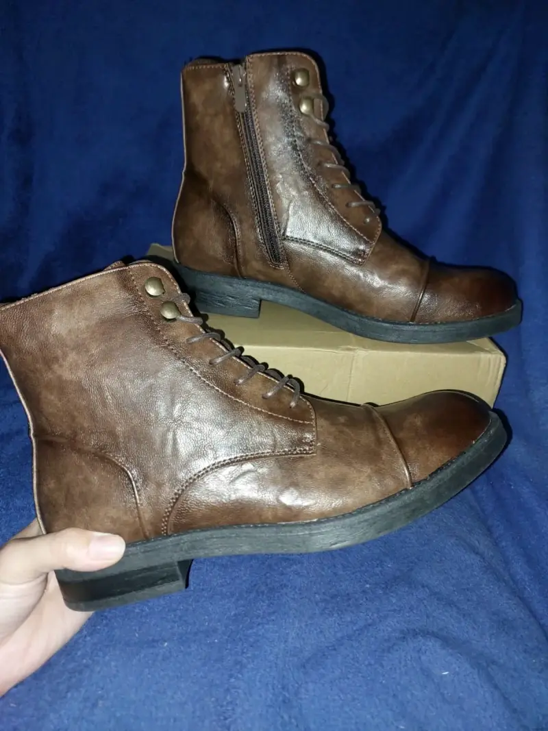 Botines marrones de cuero, hombre