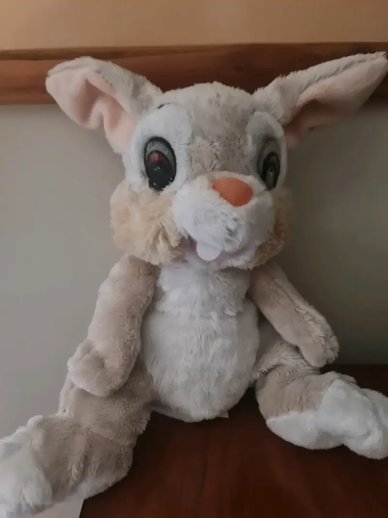 Peluche conejo gris y blanco - 2