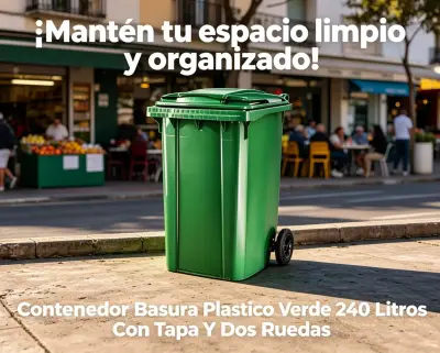 Contenedor de basura verde 240L - miniatura 1