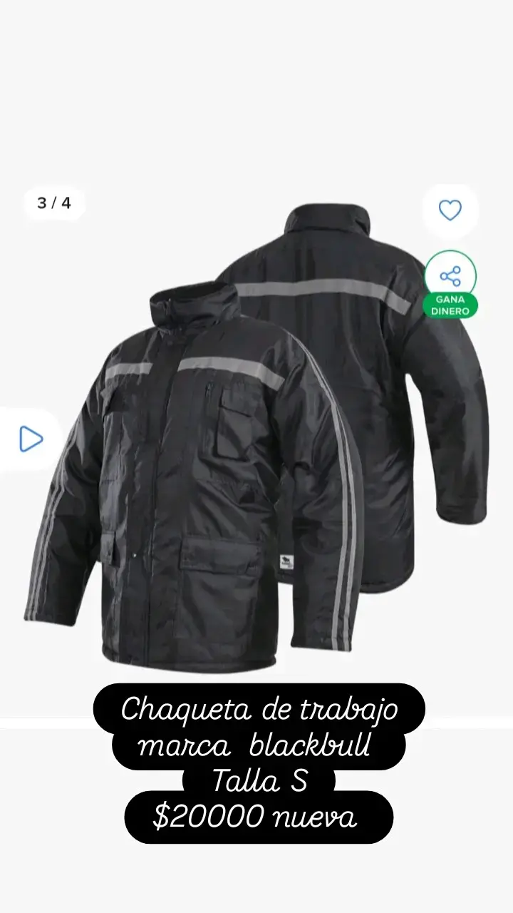 Chaqueta de trabajo negra Talla S