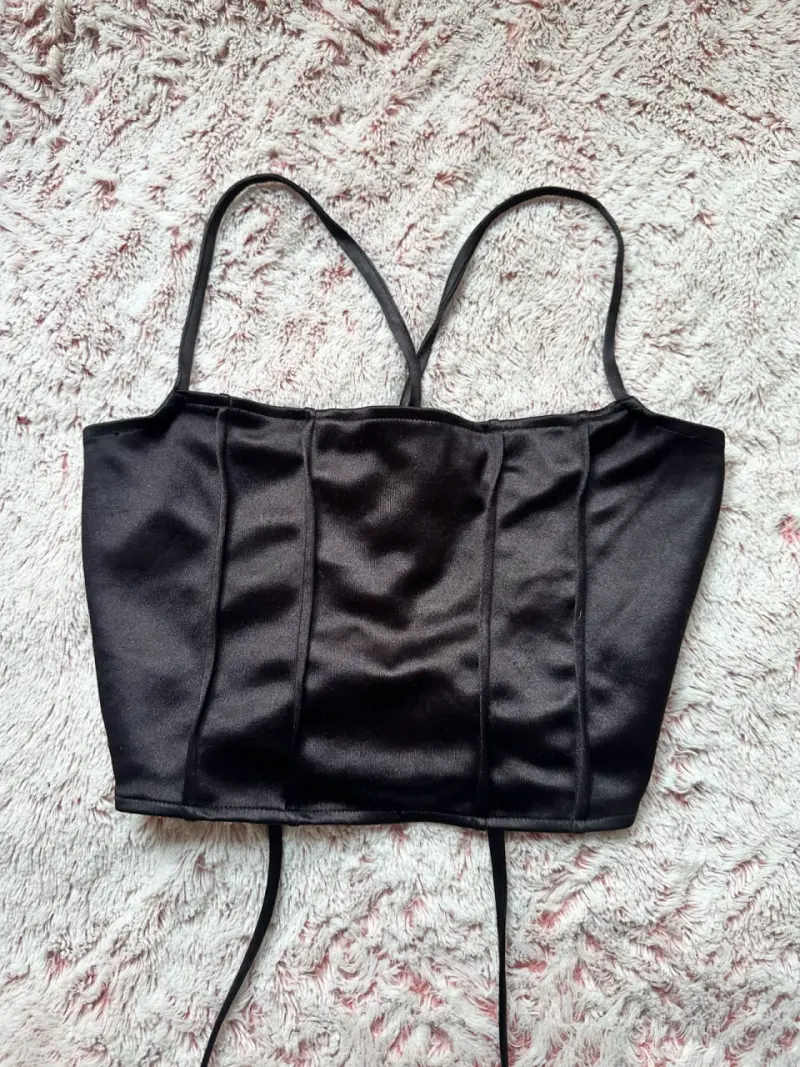 Top corset negro elegante - 1