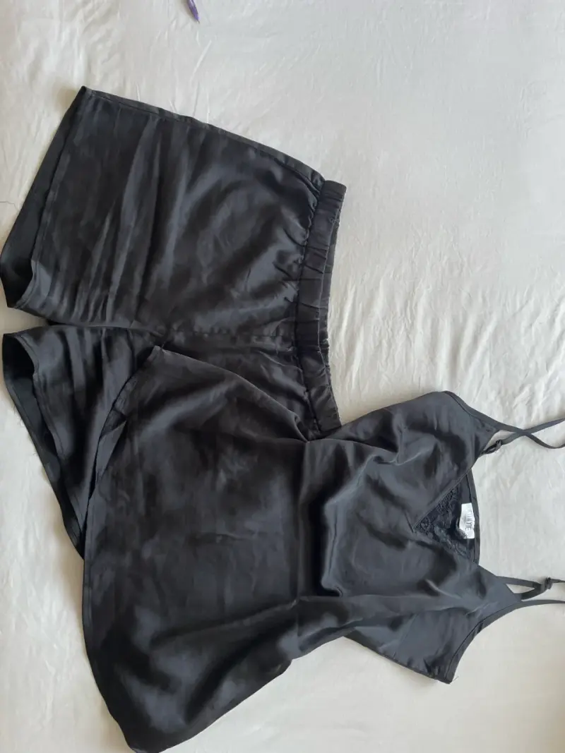 Pijama INTIME mujer negro satinado - 1