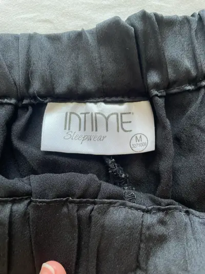 Pijama INTIME mujer negro satinado - miniatura 2