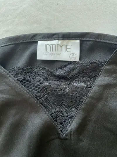 Pijama INTIME mujer negro satinado - miniatura 3