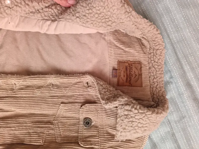 Chaqueta de pana beige con forro - 2