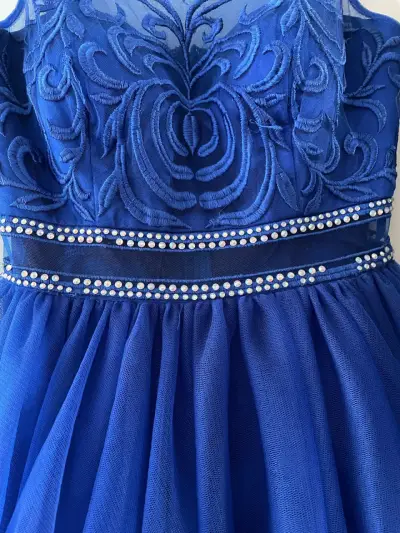 Vestido de fiesta azul brillante - miniatura 2