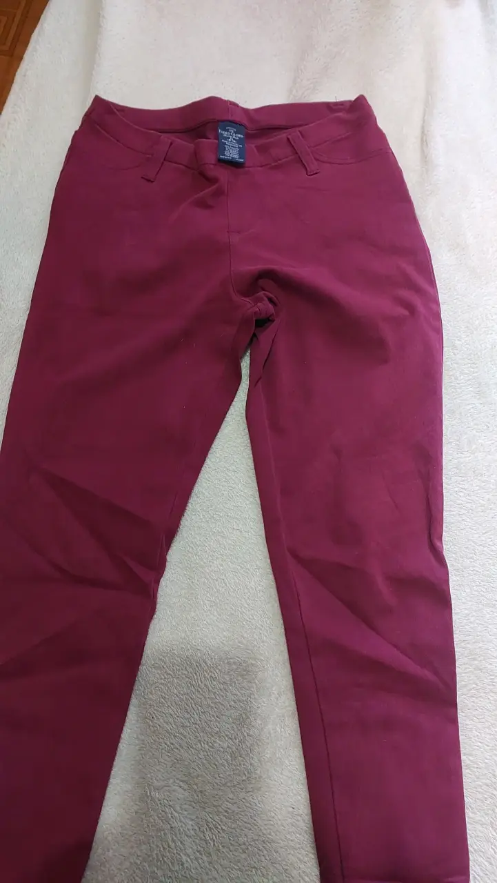Pantalones burdeos mujer - 1