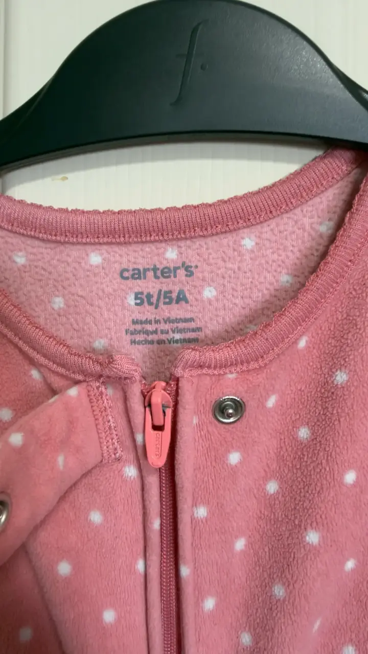 Pijama rosa de puntos para niña - 2