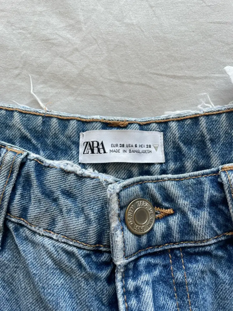 Shorts ZARA de mezclilla azul - 3