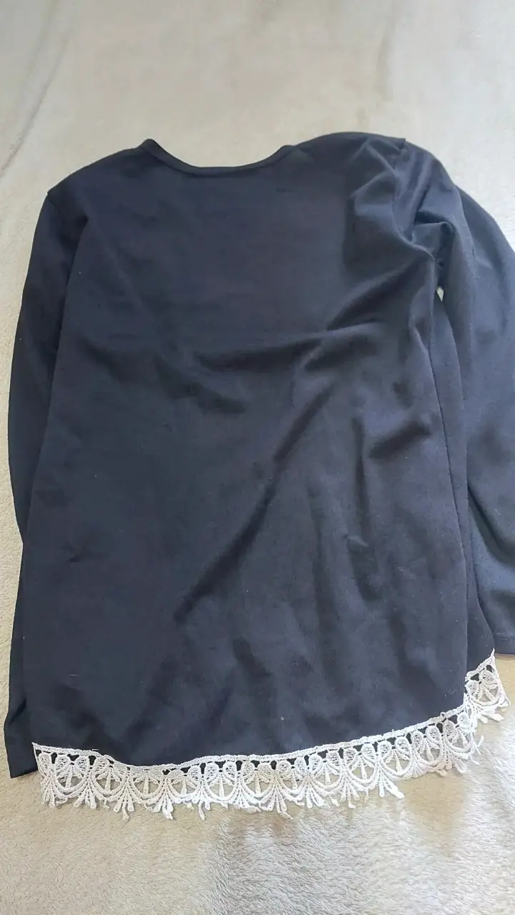 Cardigan negro con encaje - 2
