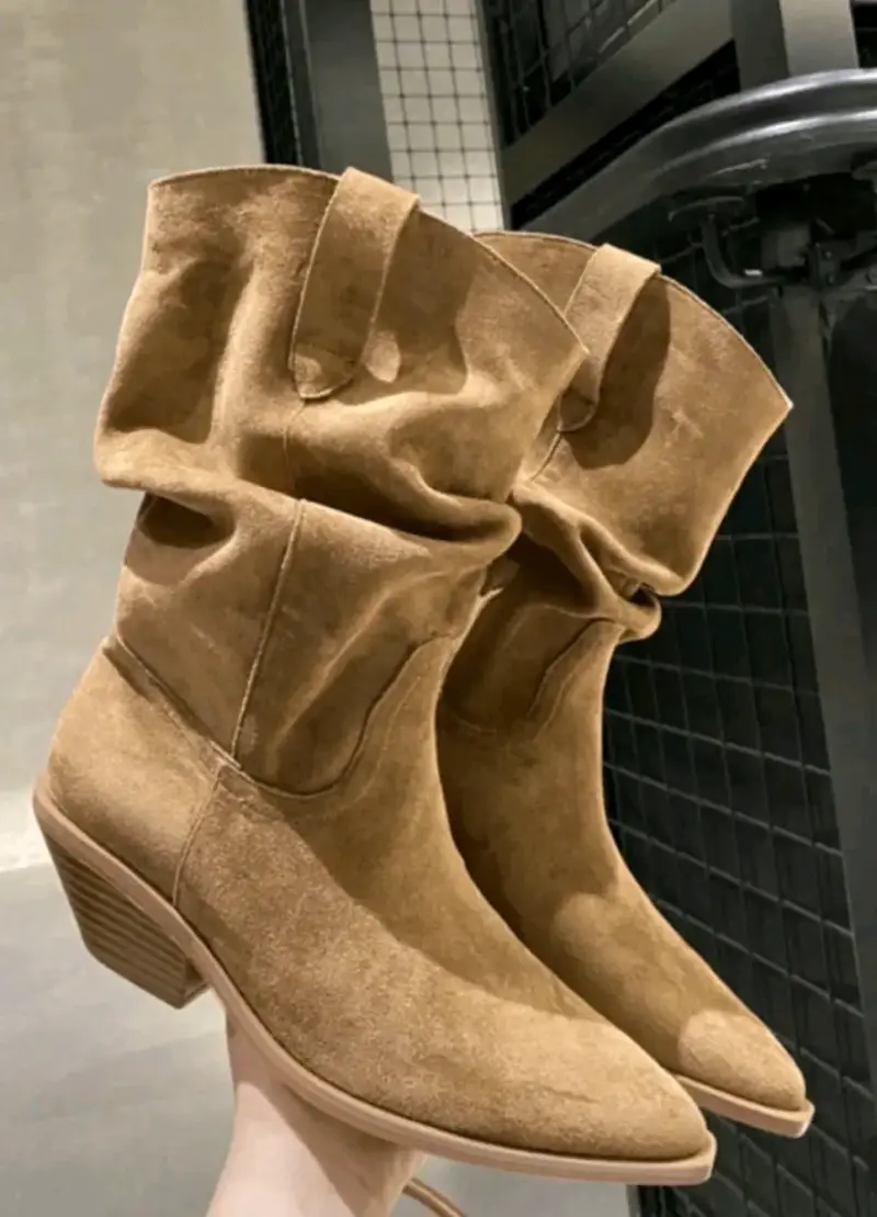 Botas camel de gamuza
