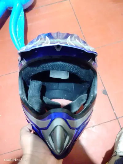Casco motocross azul - miniatura 1
