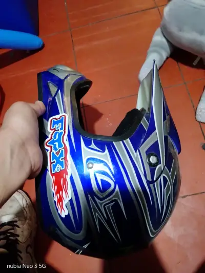Casco motocross azul - miniatura 3