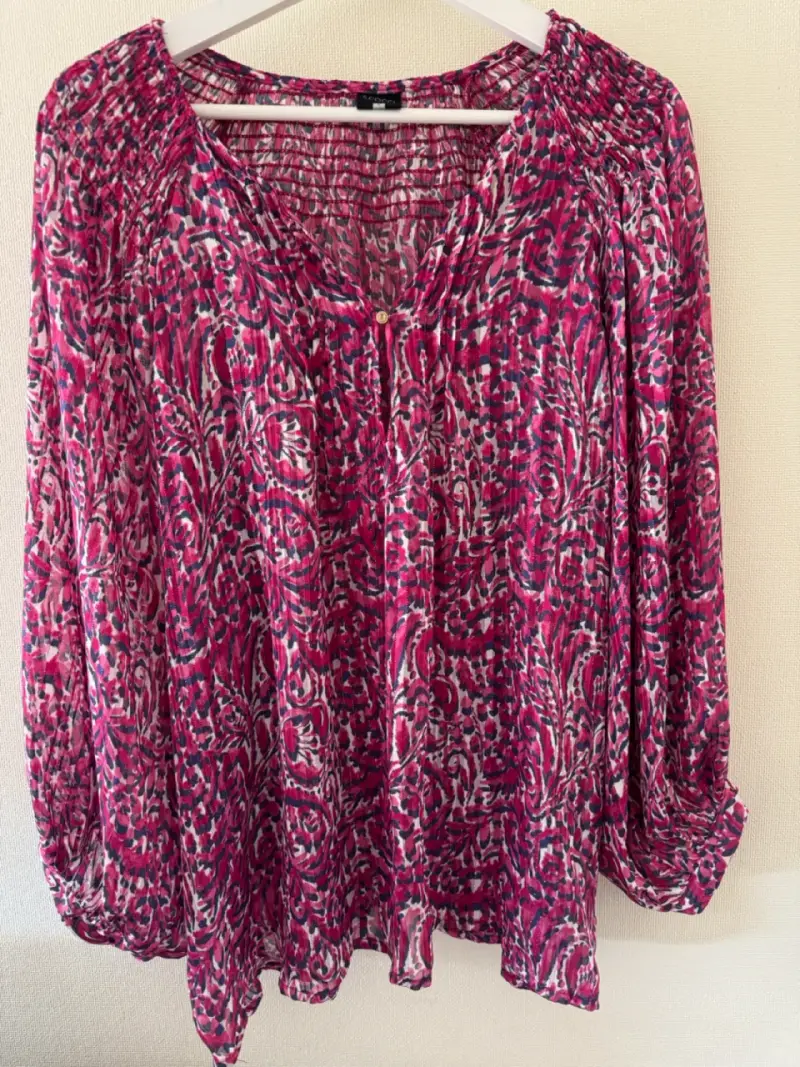 Blusa estampada fucsia multicolor - 1