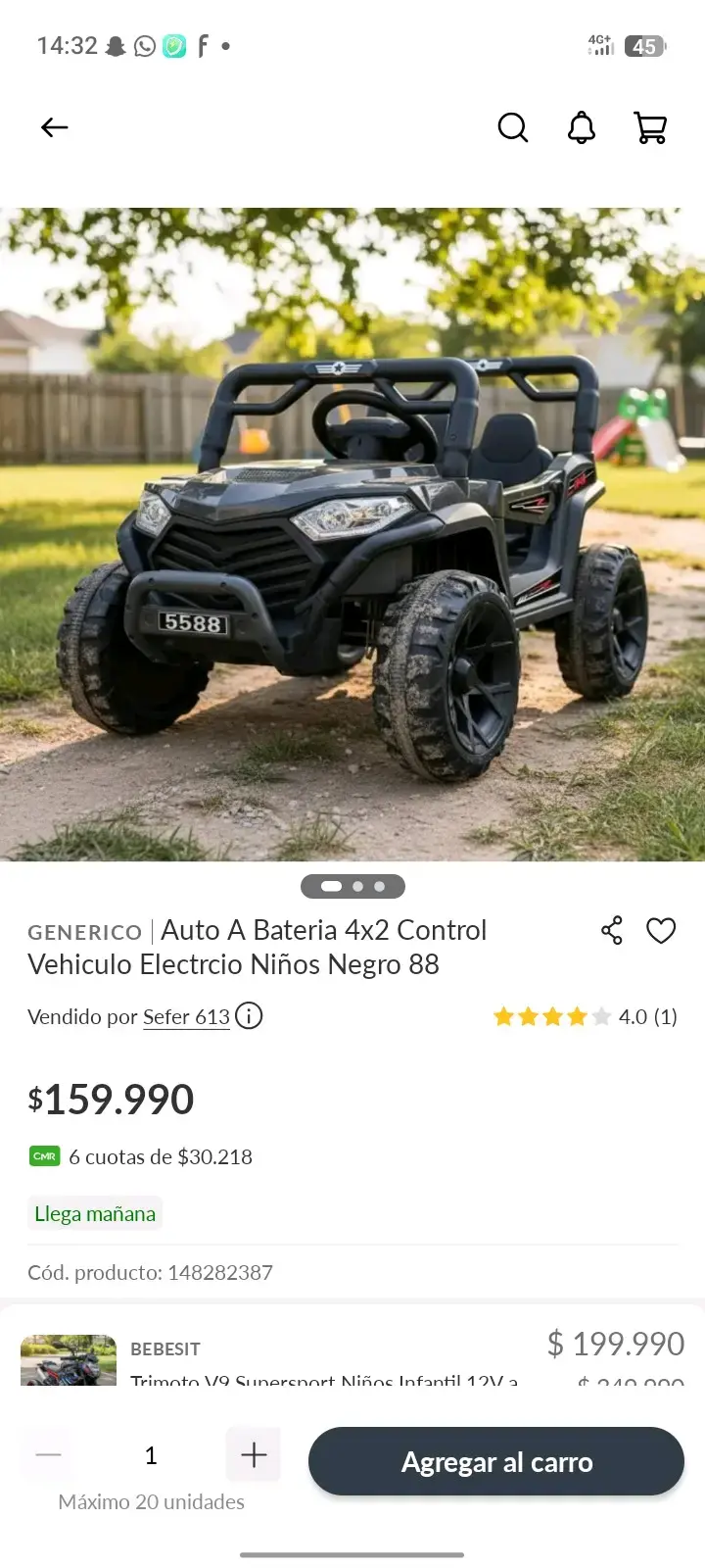 Auto eléctrico para niños negro - 1