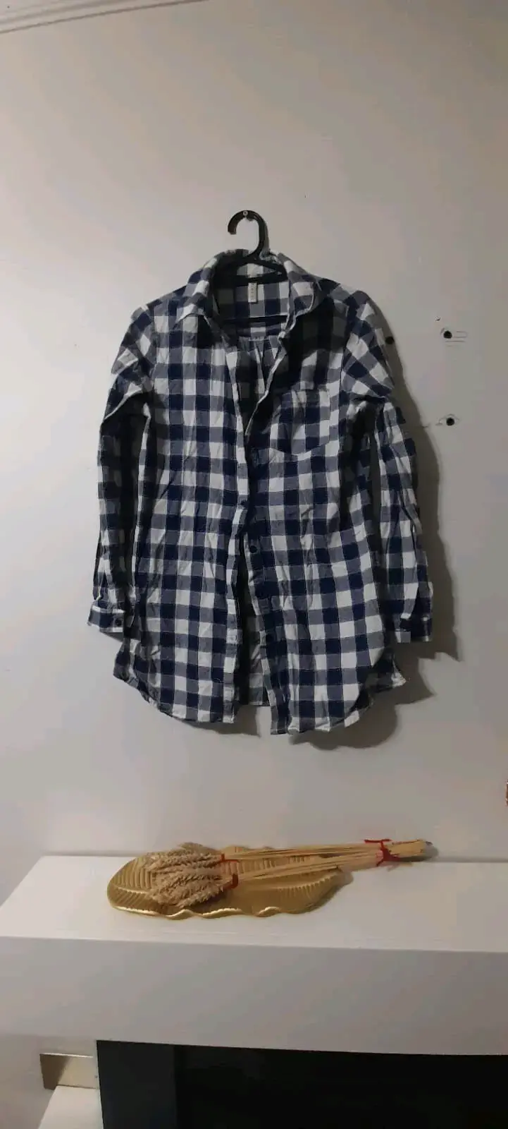 Camisa de cuadros azul y blanco - 3