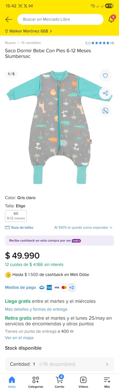 Saco de dormir bebé tog 2.5 marca Slumbersac - miniatura 3
