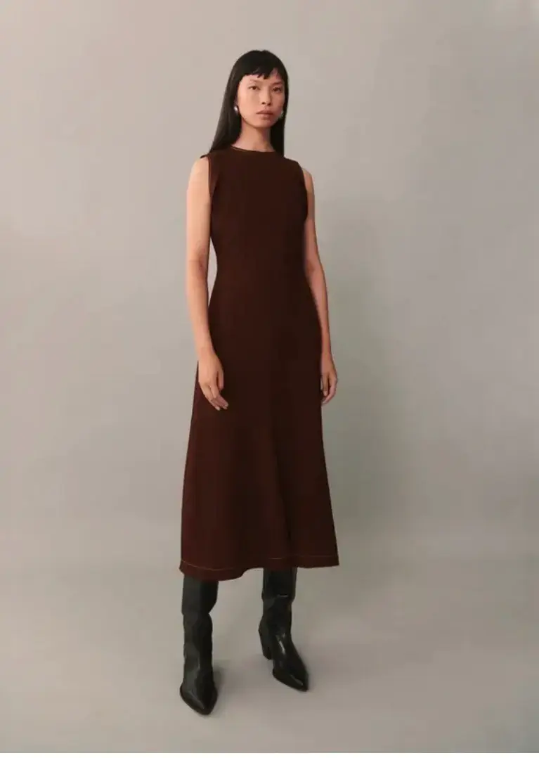 Vestido marrón talla M - 5