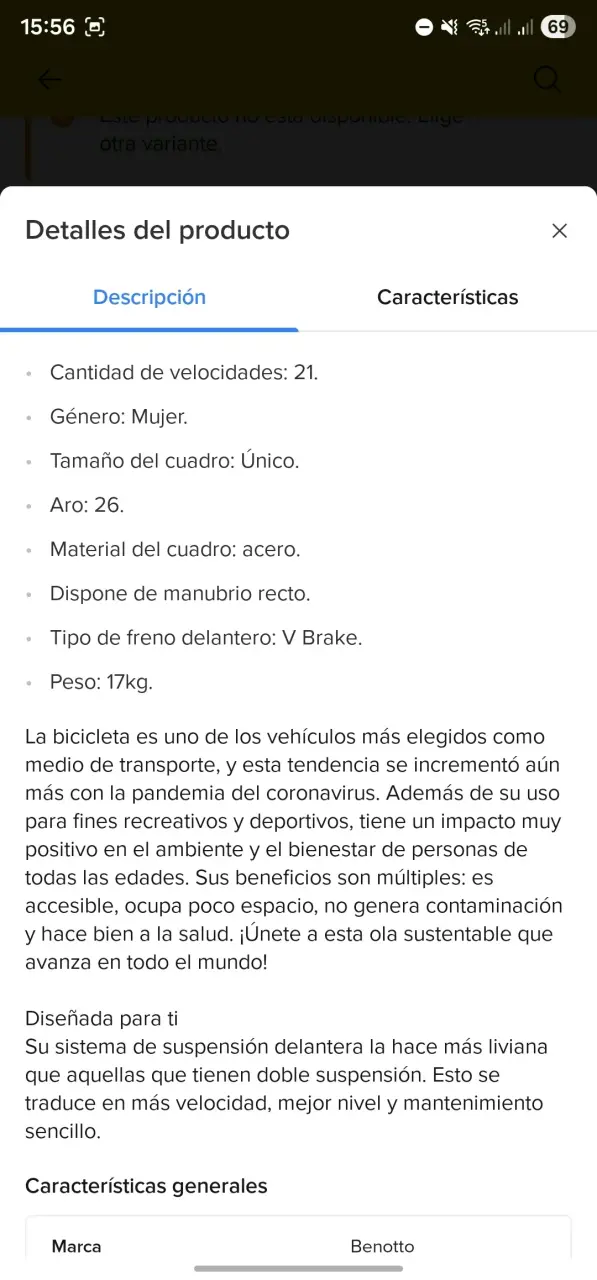 Bicicleta Benotto mujer rosada - 6