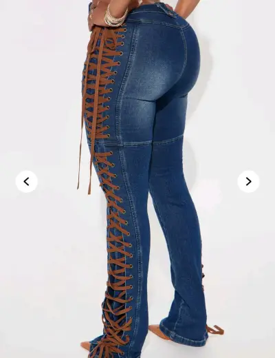 Jeans azules con cordones - miniatura 2