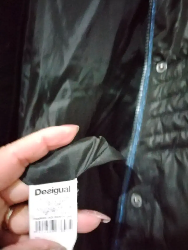 Chaqueta acolchada negra larga - 5