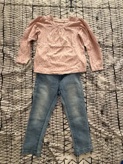 Conjunto blusa y jeans rosados Pillín - miniatura 1