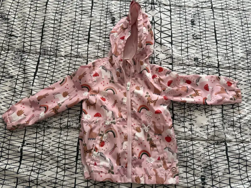 Chaqueta impermeable infantil rosa - 1