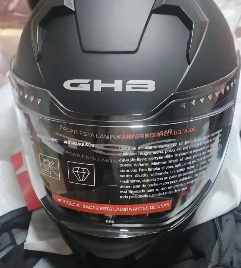 Casco GHB negro doble visera XL - 2