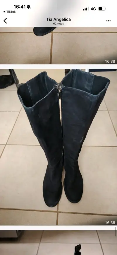 Botas negras de cuero - miniatura 1