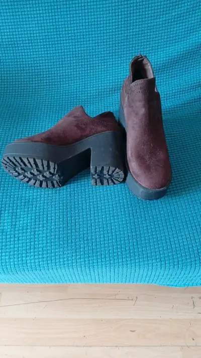 Botines de gamuza burdeos - miniatura 1