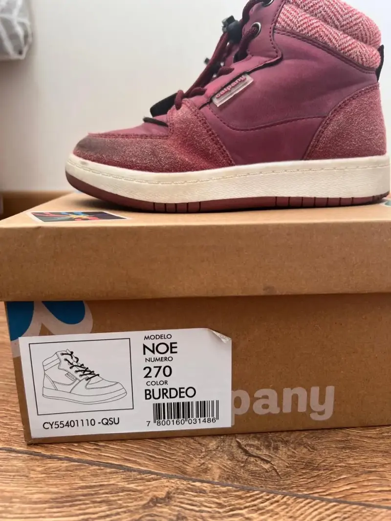 Zapatillas calpany burdeos talla 27 - 5