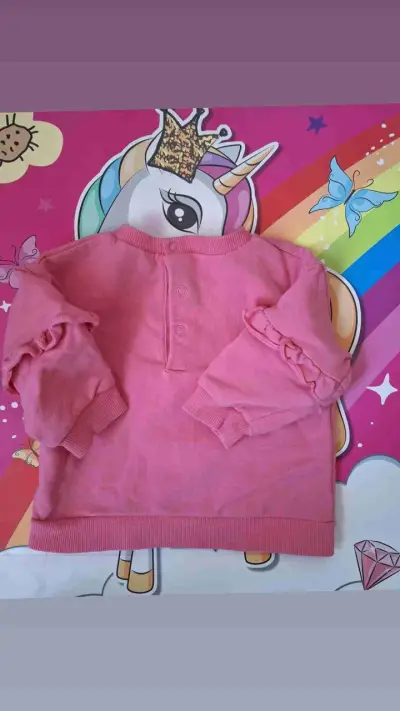 Polerón infantil rosa con ciervo - miniatura 2