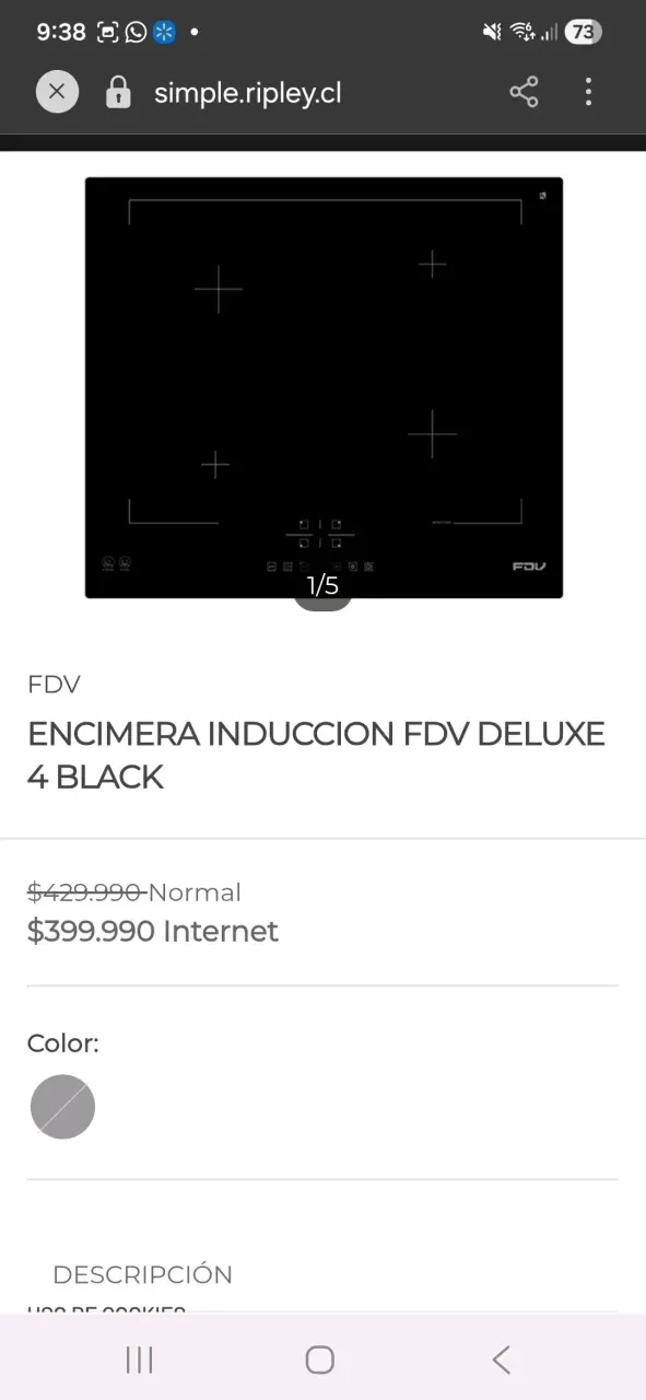 Encimera de inducción FDV 4 zonas eléctrica Nueva - 3