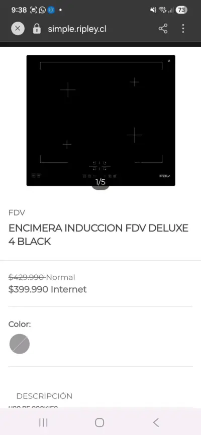 Encimera de inducción FDV 4 zonas eléctrica Nueva - miniatura 3