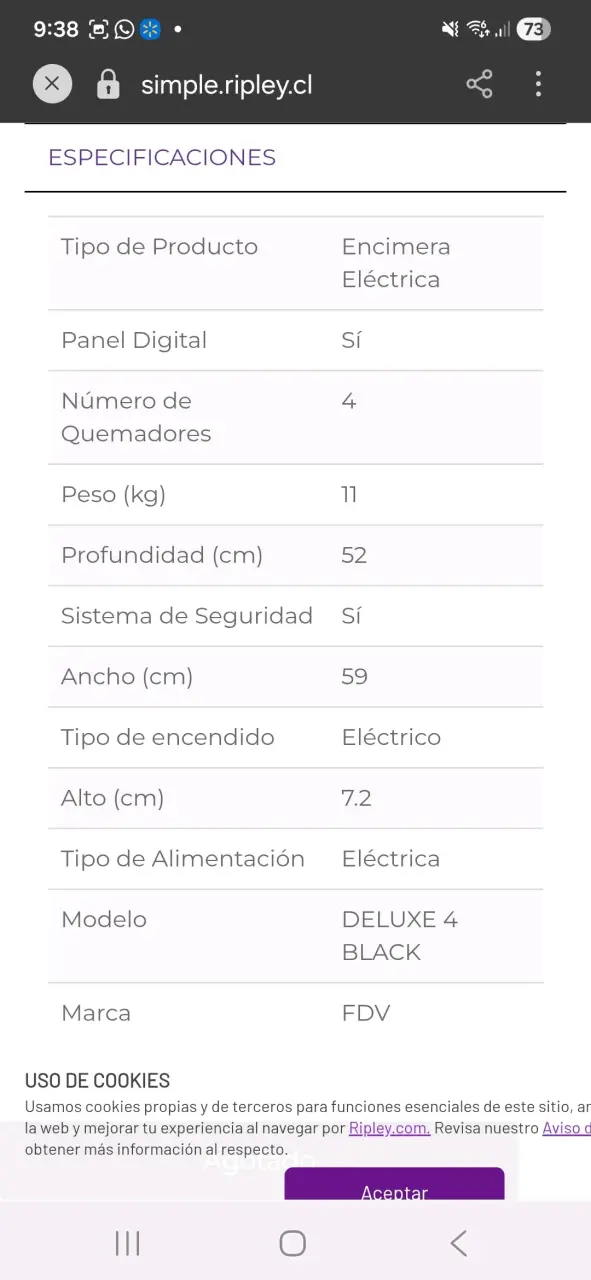 Encimera de inducción FDV 4 zonas eléctrica Nueva - 5