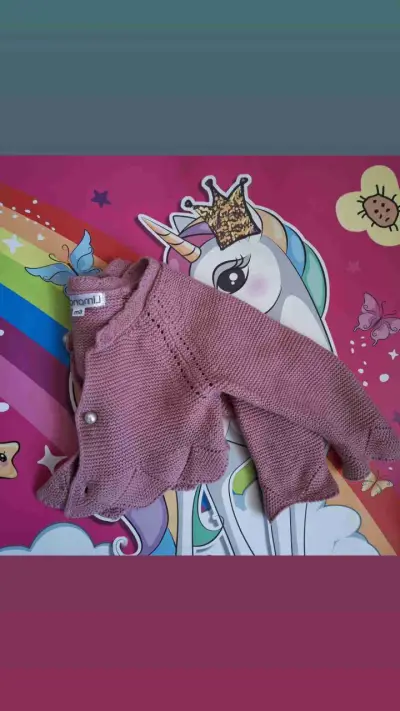 Chaleco infantil rosa con lazo - miniatura 2