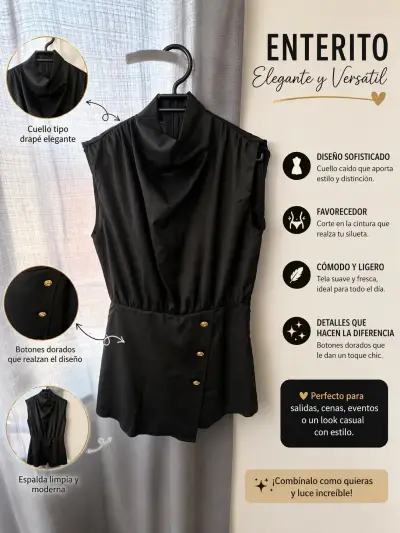 Top negro con detalles brillantes - miniatura 6