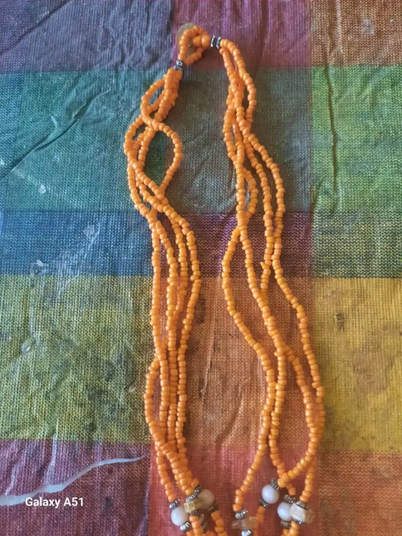 Collar de mostacilla naranjas - 3