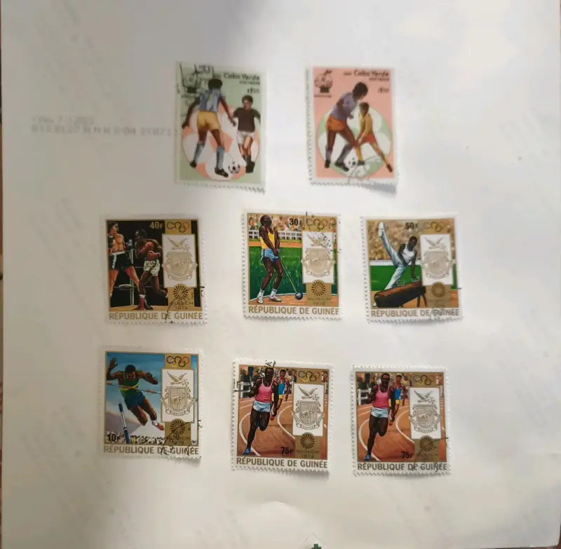 Colección de estampillas deportivas