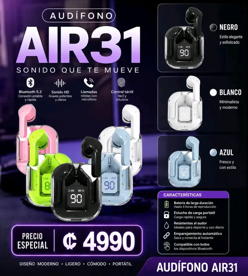 Auriculares inalámbricos air31 - 3