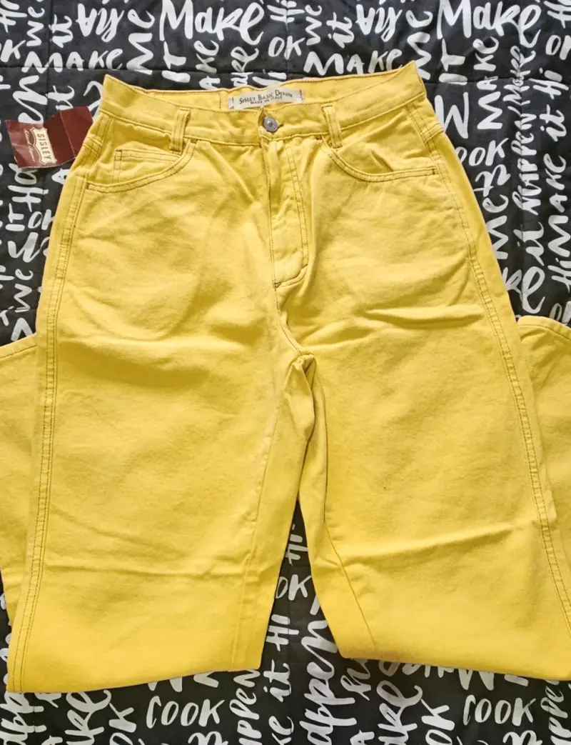 Jeans amarillos Sisley nuevos - 2
