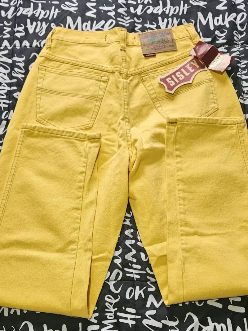 Jeans amarillos Sisley nuevos - 5