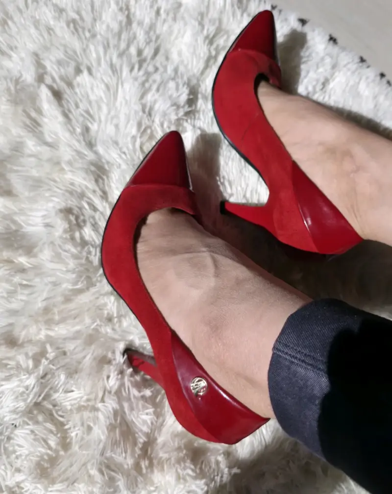 Zapatos rojos de tacón elegante tacón alto - 4