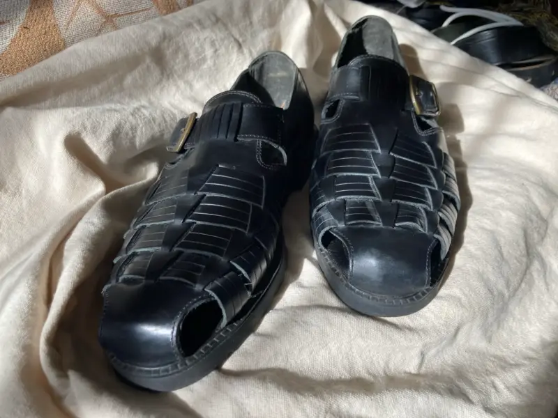 Sandalias de cuero negras Brasil - 1