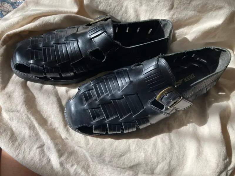 Sandalias de cuero negras Brasil - 2