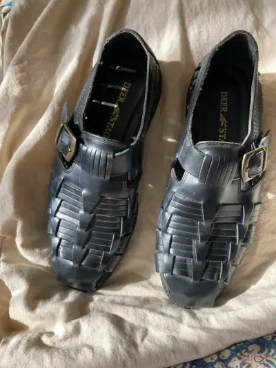 Sandalias de cuero negras Brasil - miniatura 4