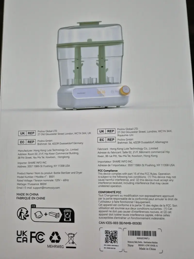 Esterilizador de Mamaderas Momcozy - 2