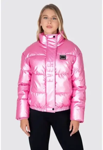 Chaqueta inflada rosa metálica - miniatura 1